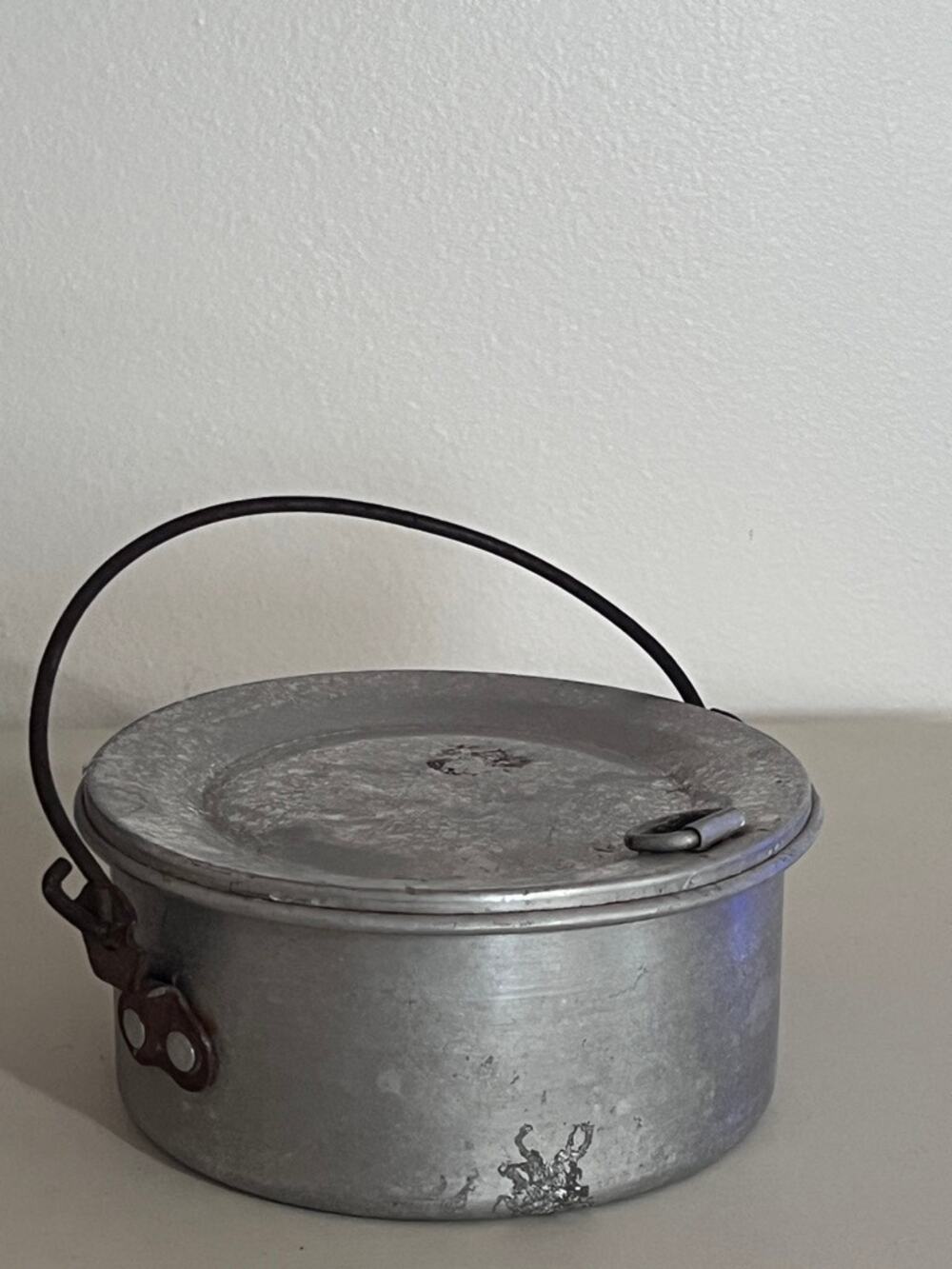 Vintage Children's Cello Aluminum Lunch Pail 3 Piece Set with Cup